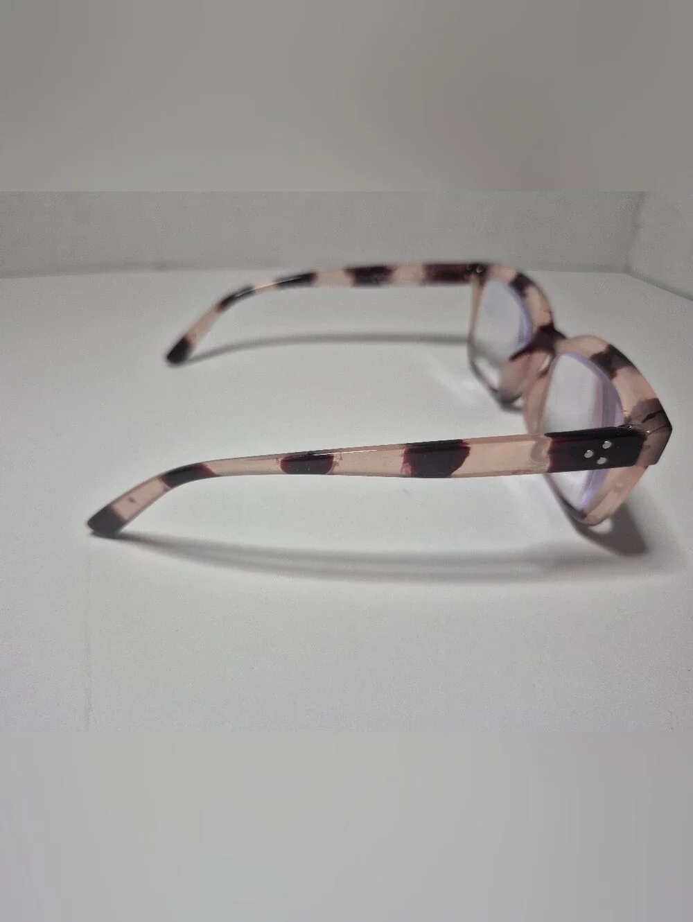 Women's Rectangular Clear Pink Tortoiseshell Reading Glasses